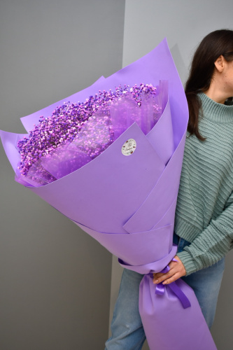 Букет-гигант из фиолетовой гипсофилы